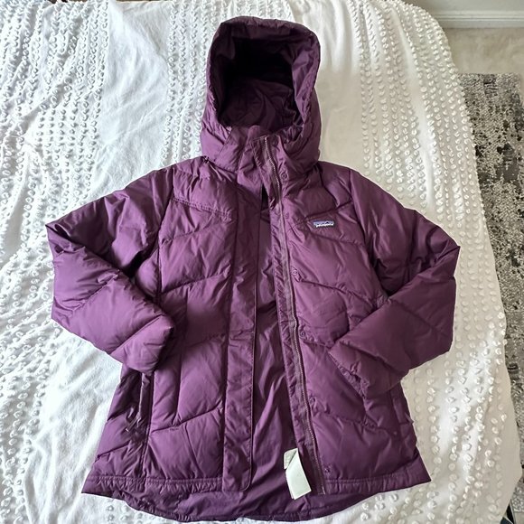Patagonia Womens Down With It Puffer Jacket Size Medium Burgundy Maroon - Picture 1 of 6